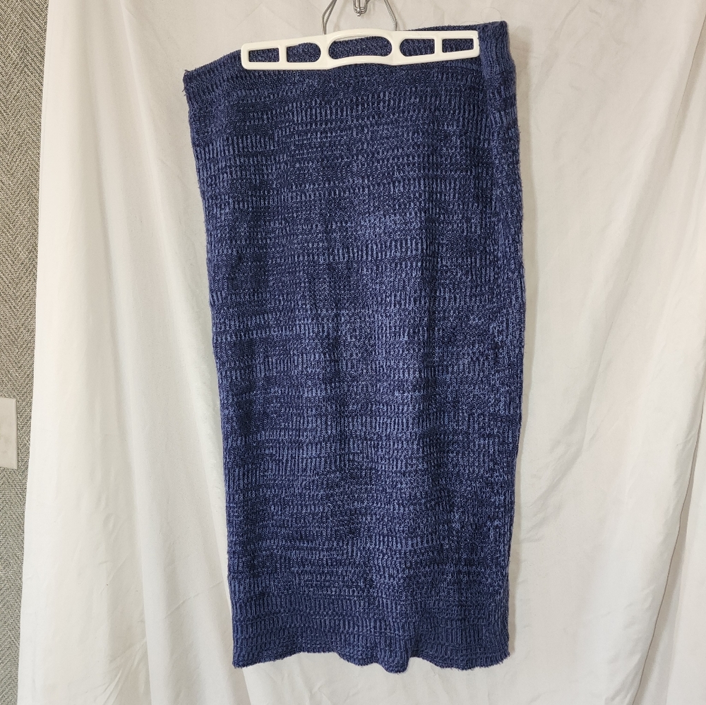 Knit Midi pencil Skirt blue 2x